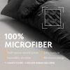 Black Duvet Cover King Size Microfiber Duvet Cover with Zipper Duvet Cover Set of 1 Down Comforter Cover with 2 Pillow Shams Luxury Comforter Cover Ki