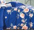 Elizabeth Blue/Orange Floral  100% cotton Reversible Comforter Set